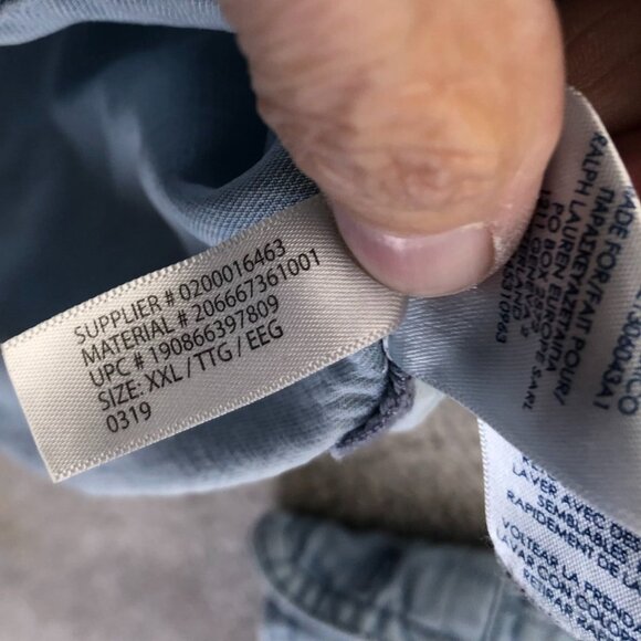 Chaps Men Denim Shirt Size XXLT Long Sleeve Blue Button Up Casual Classic Travel - Picture 11 of 14